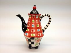 Teapot red/white flowers
