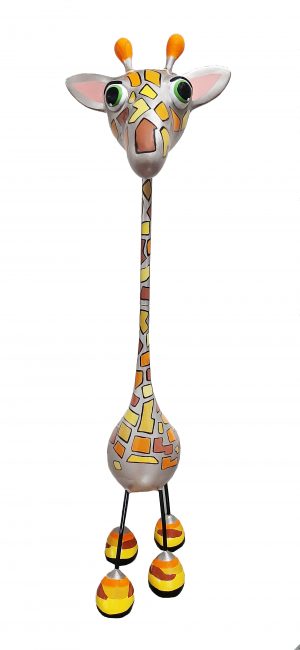 Crazy Giraffe Brown/orange small Kunst en Kadootjes