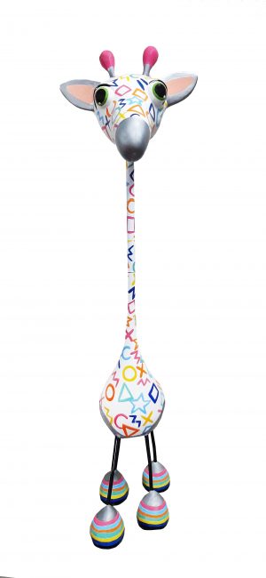 Crazy Giraffe White small Kunst en Kadootjes