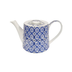 Theepot blauw/wit Kunst en Kadootjes
