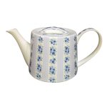 Theepot blauw/behang decor Kunst en Kadootjes