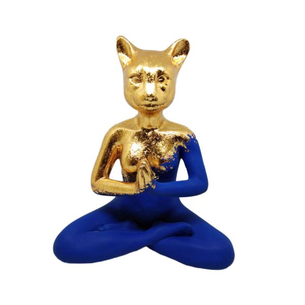 Yoga Cat Gold (small) Kunst en Kadootjes