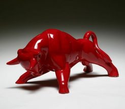 Stier rood Medium Kunst en Kadootjes