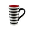 Mok retro zwart/wit strepen Kunst en Kadootjes