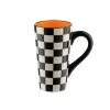 Mok retro zwart/wit geblokt Kunst en Kadootjes