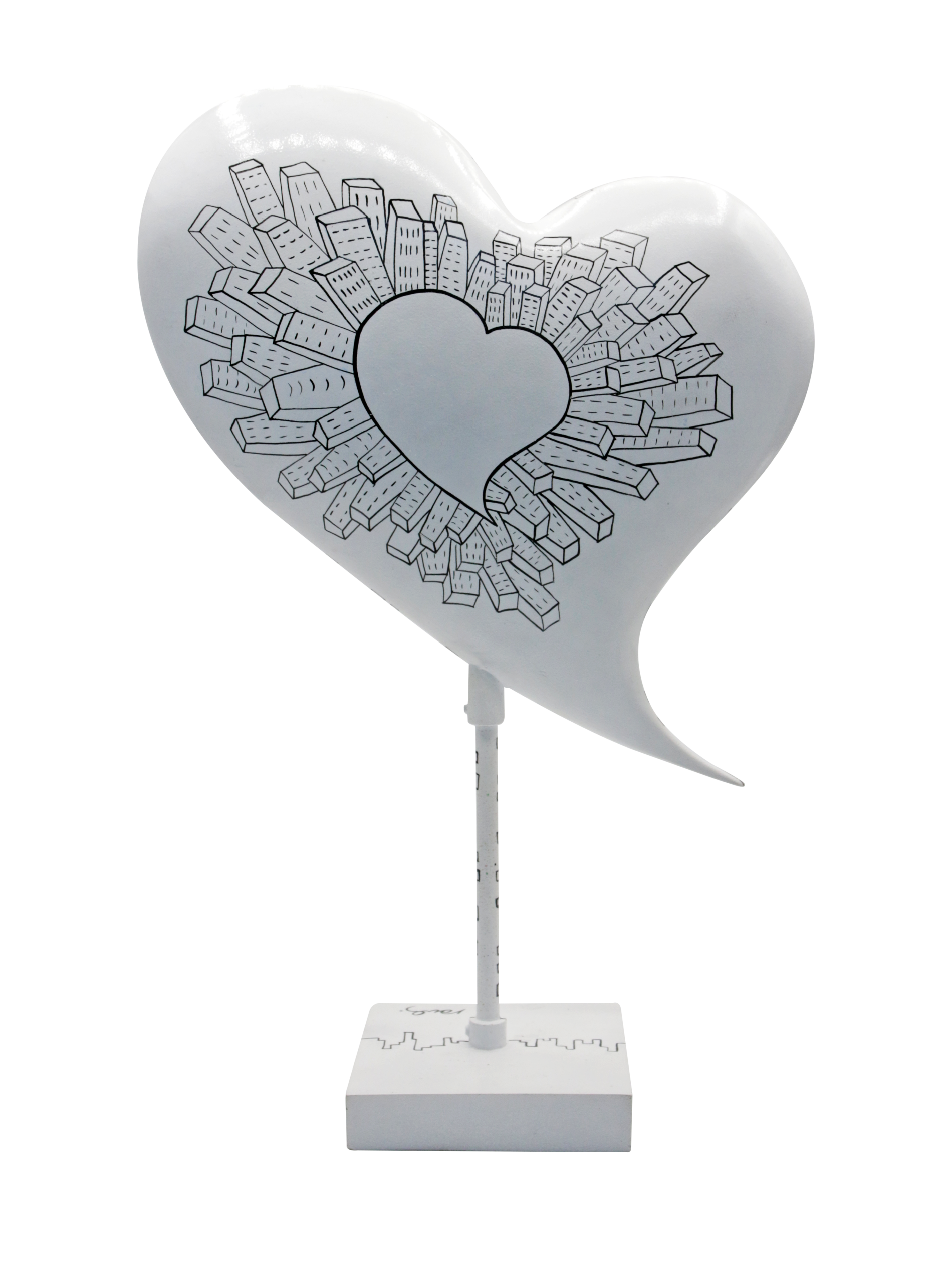 Heartbeats in the city 20 cm Kunst en Kadootjes