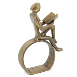 Zittende lezer Goud Kunst en Kadootjes