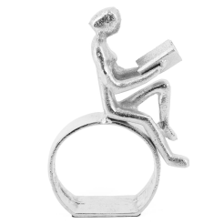 Seated reader silver