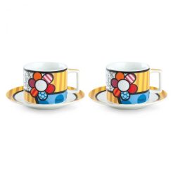 Britto Cappuccino Cup set "Flower"