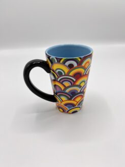 Mug with different rainbows (blue)