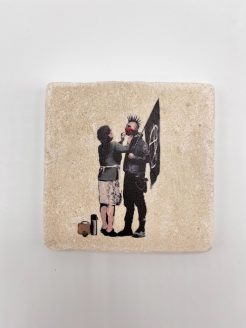 Banksy Tile 'Anarchist Punk and Mum'