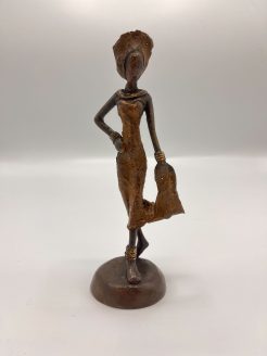 African Bronze Statuette of Lady