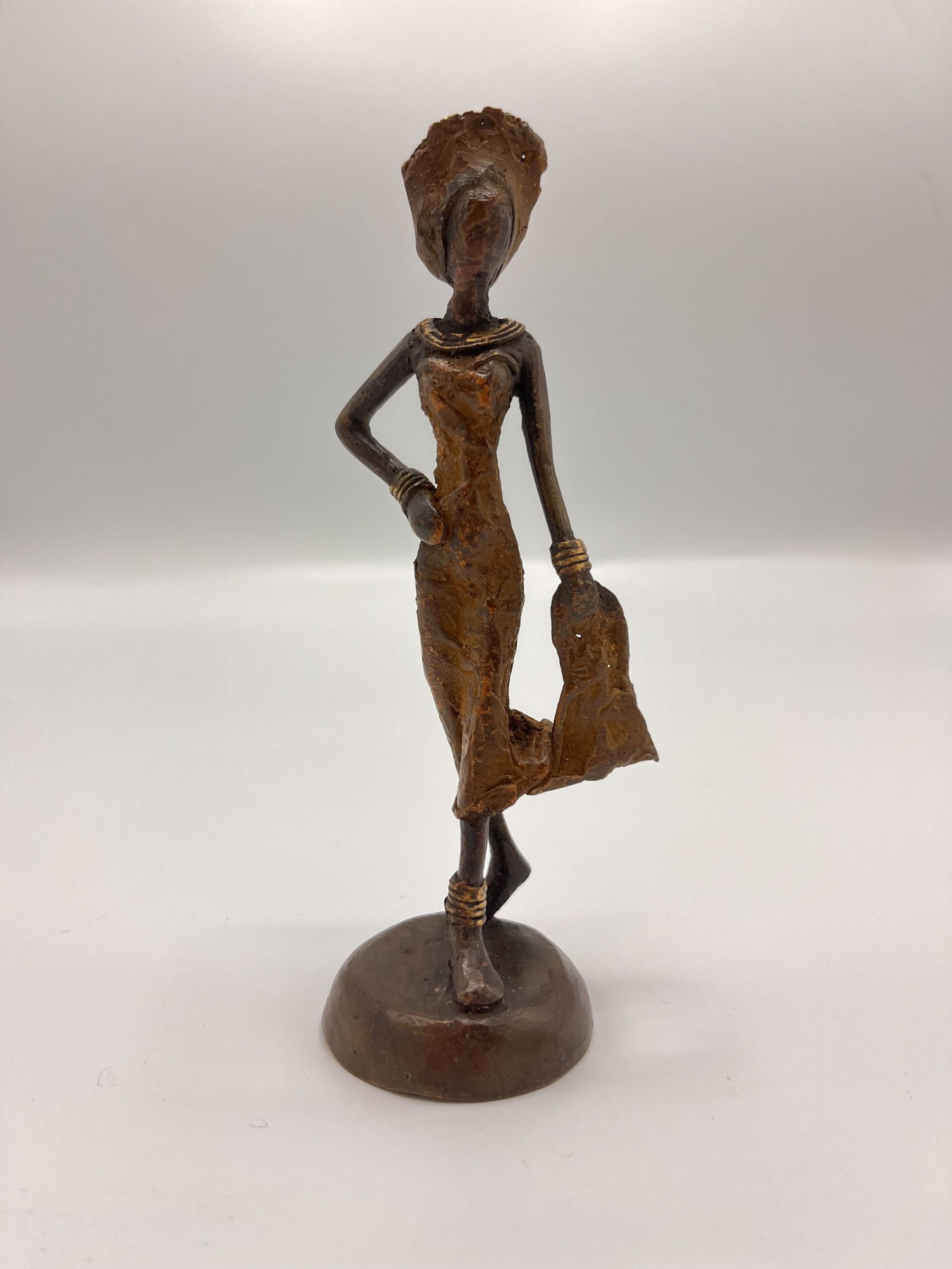 African Bronze Statuette of Lady