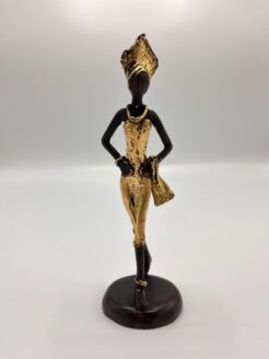 African Gold Statuette of Lady with Hands on Hips