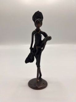 African Black Statue of Mother and Child