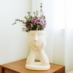 Ceramic Vase with Face (Cream)