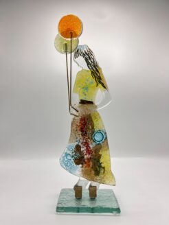 Glass Girl with Balloon - Hydra Lime