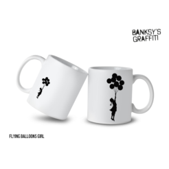 Banksy Ceramic Mug 325ml - Flying Balloons Girl