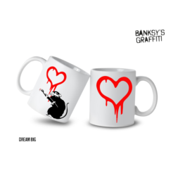 Banksy Ceramic Mug 325ml - Love rat