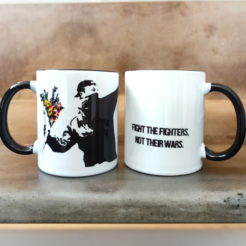 Banksy ceramic mug 325 ml - The Flowerthrower