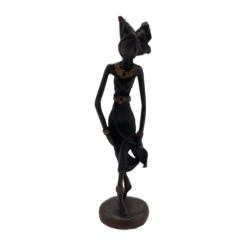 African Black Statue of Lady with Hat