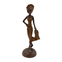 African Bronze Statuette of Lady