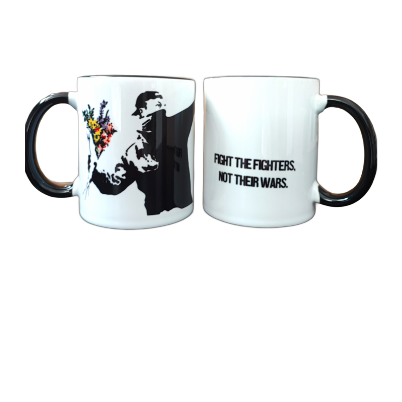Banksy ceramic mug 325 ml – The Flowerthrower