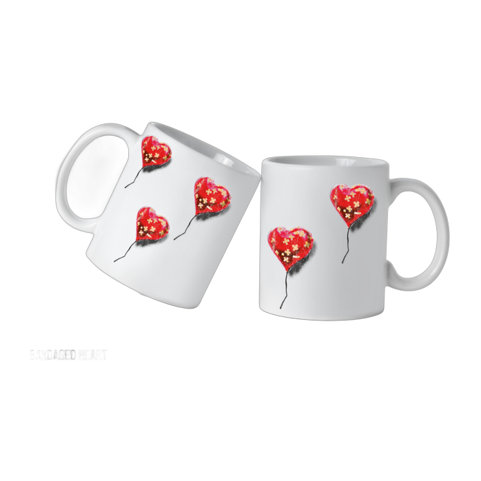 Banksy Ceramic Mug 325ml – Bandaged Heart