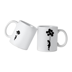 Banksy Ceramic Mug 325ml – Flying Balloons Girl