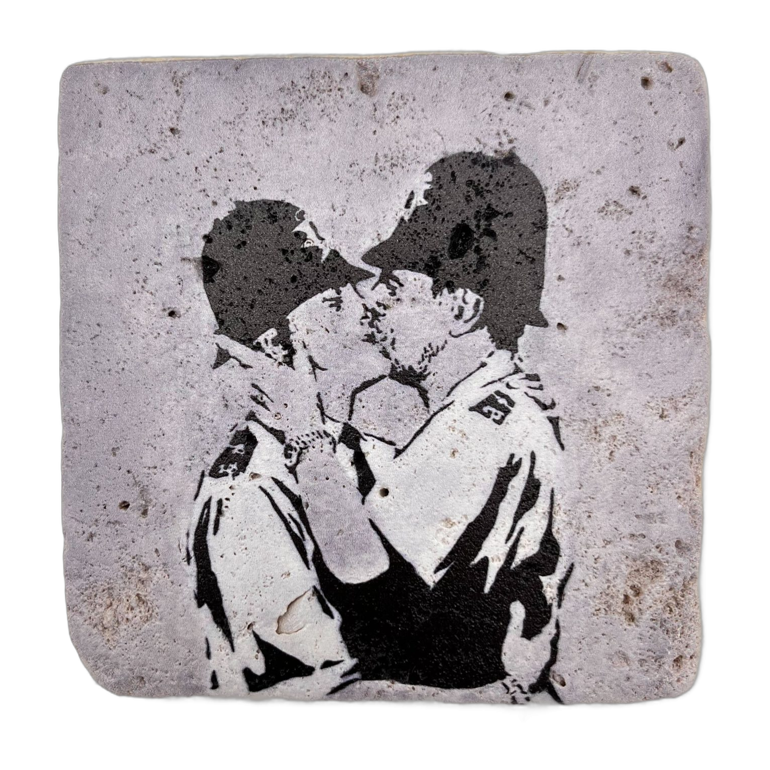 Banksy Tile 'Kissing Coppers' | Pop Art Statues