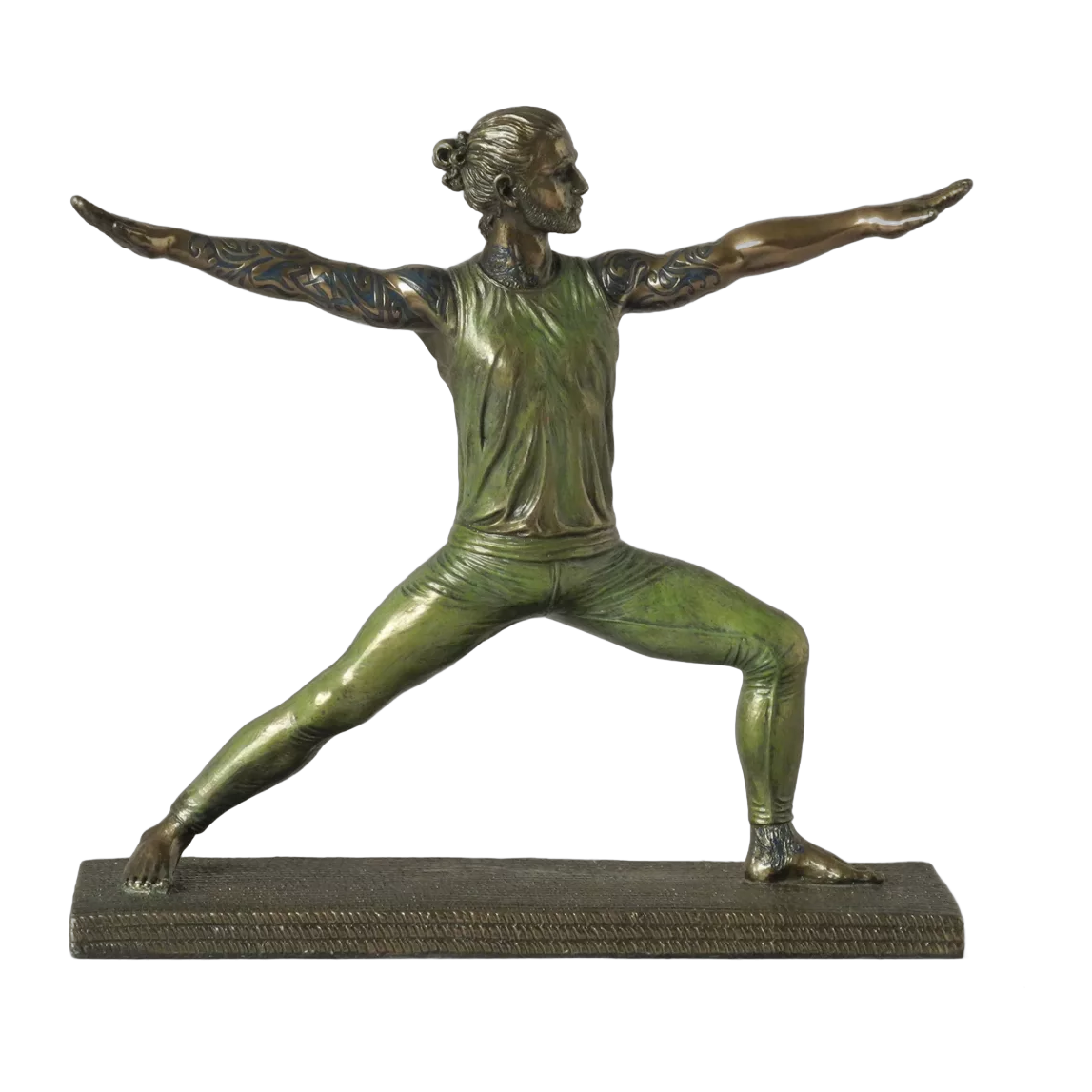 Body Talk Yoga – Warrior pose, tattooed