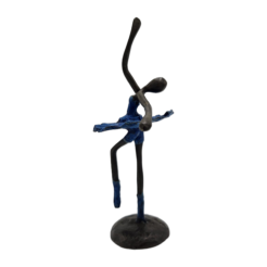 Bronze ballerina statue – female figure in dance pose with blue patina (20 cm)