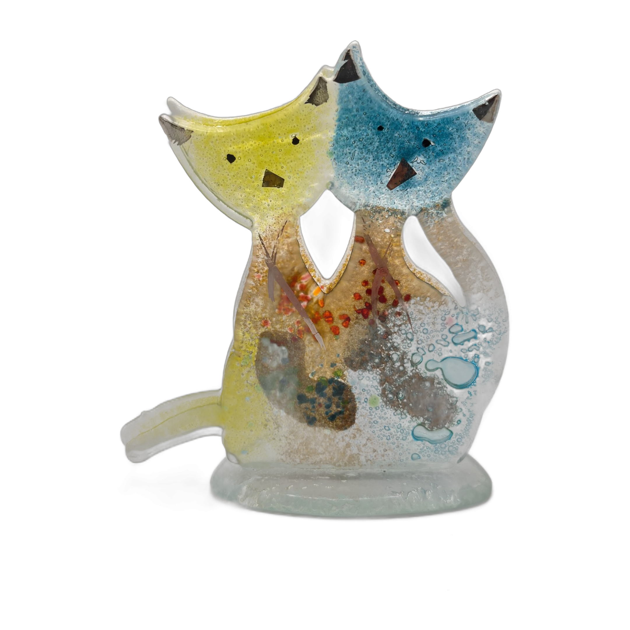 GaDecoGlass - Cat Couple Small – Hydra Lime