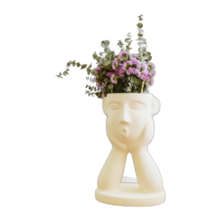 Ceramic Vase with Face (Cream)