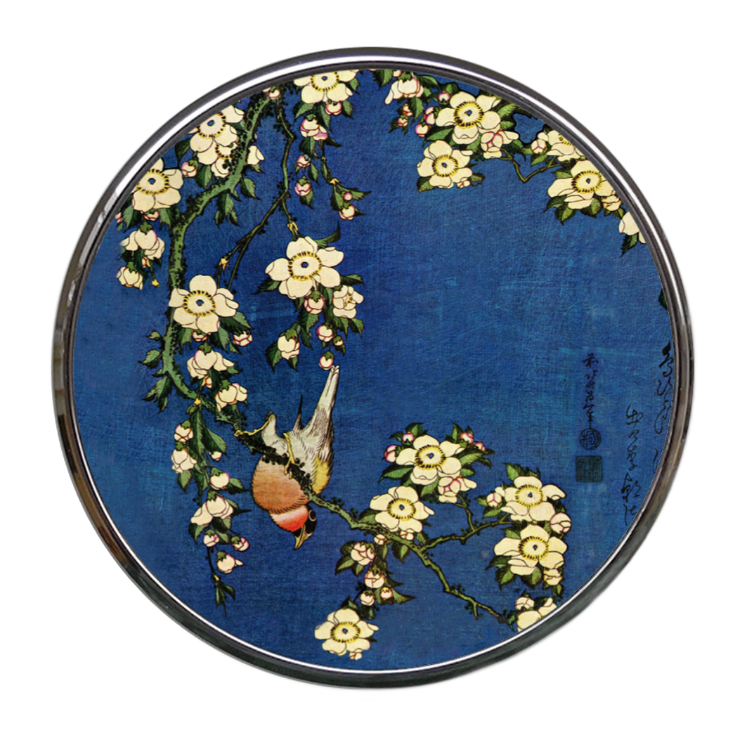 Compact Mirror Hokusai Blossoms