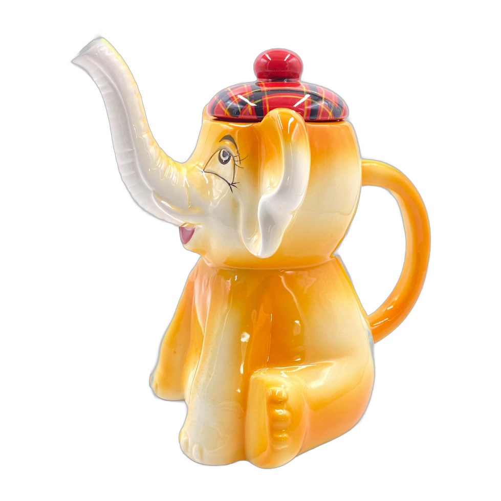 Design Teapot elephant with tartan hat