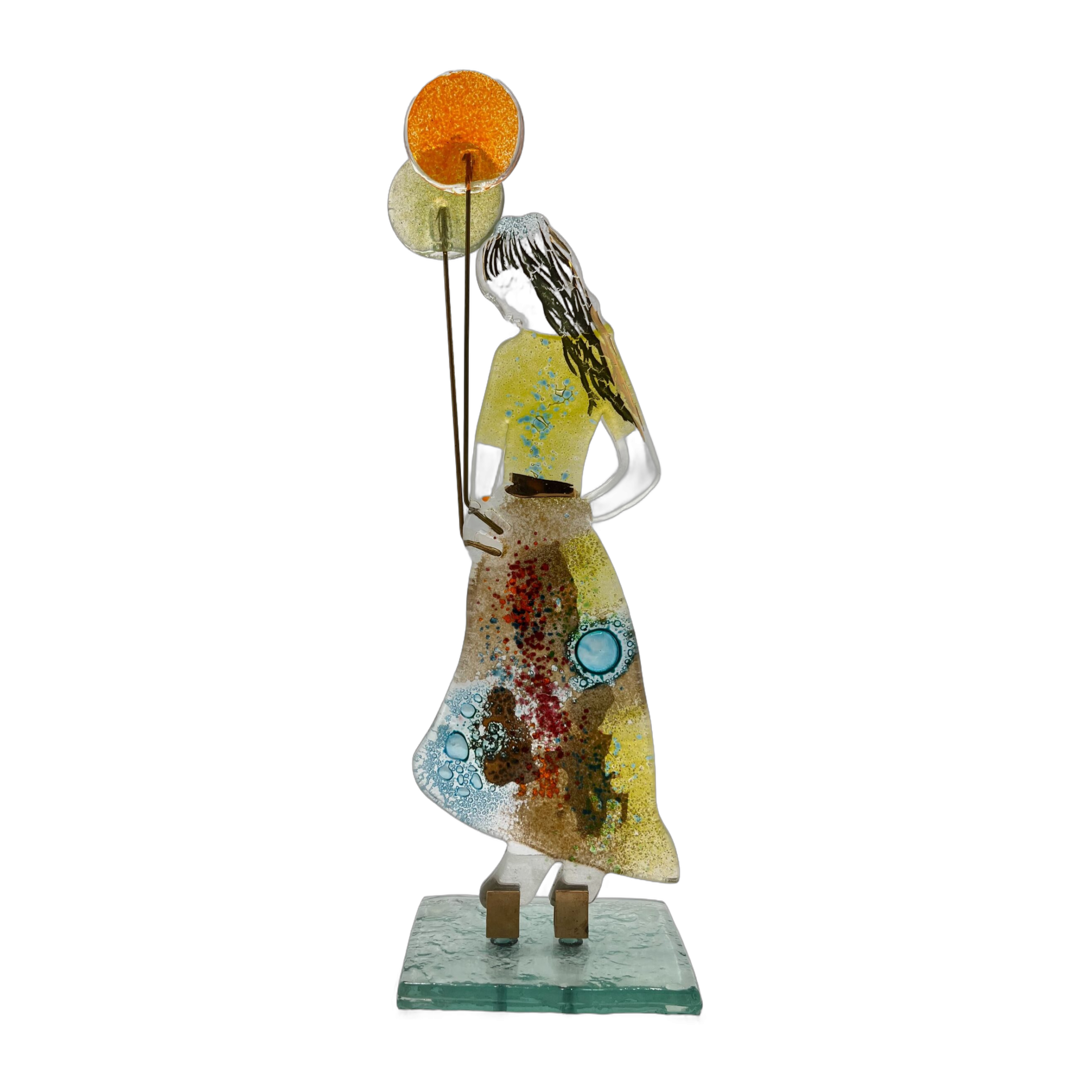 GaDecoGlass - Glass Girl with Balloon – Hydra Lime