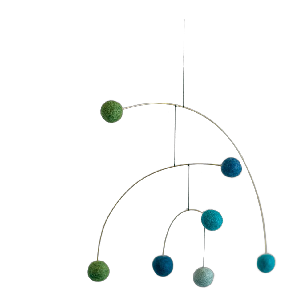 Hanging Art – Felt Balls (Blue/Green)