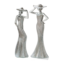 Lady Figurine set “Diva – hands on her hat”