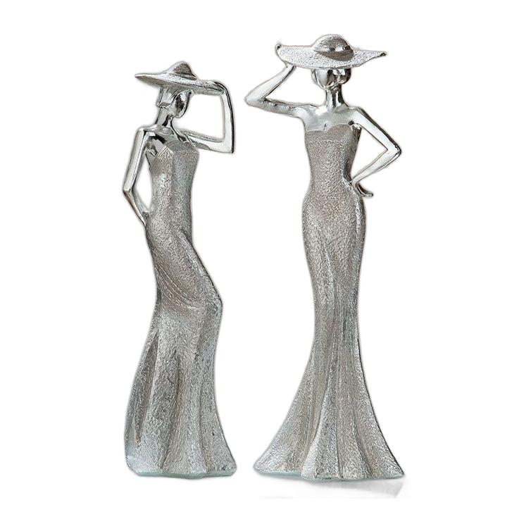 Lady Figurine set “Diva – hands on her hat”