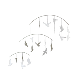 Mobilé vogelzwerm wit (50×40)