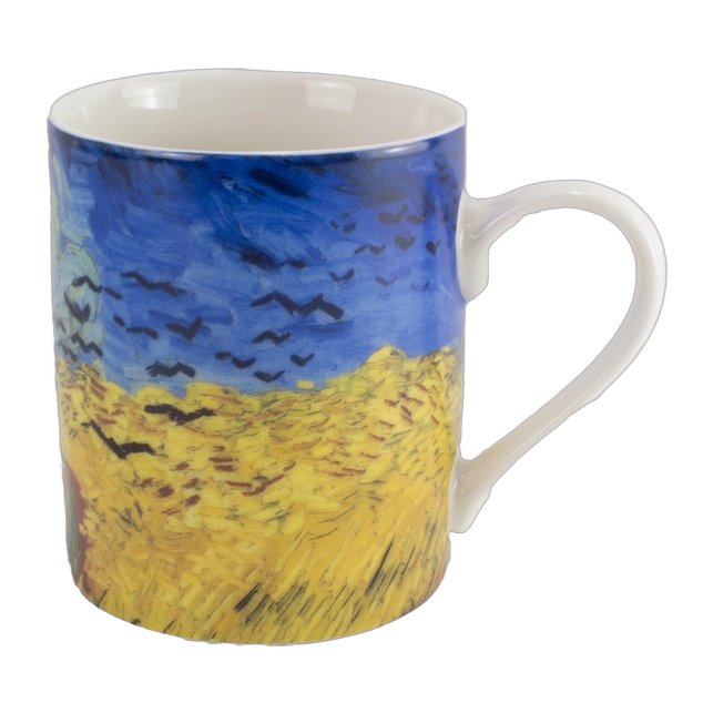 Mug in Box, Van Gogh, Wheatfield with Crows, Auvers