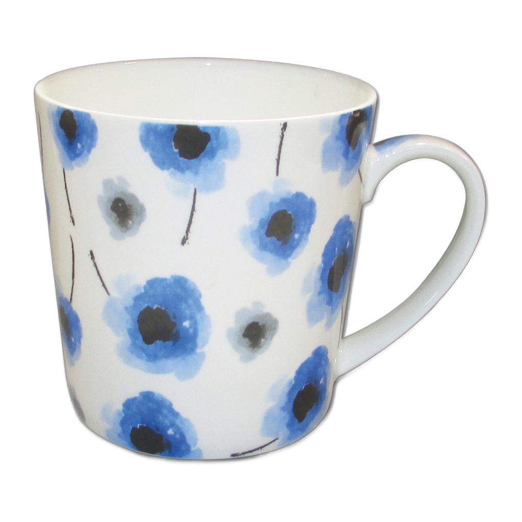 Mug with Blue Poppies
