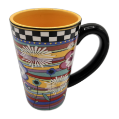 Mug with different flowers (orange)