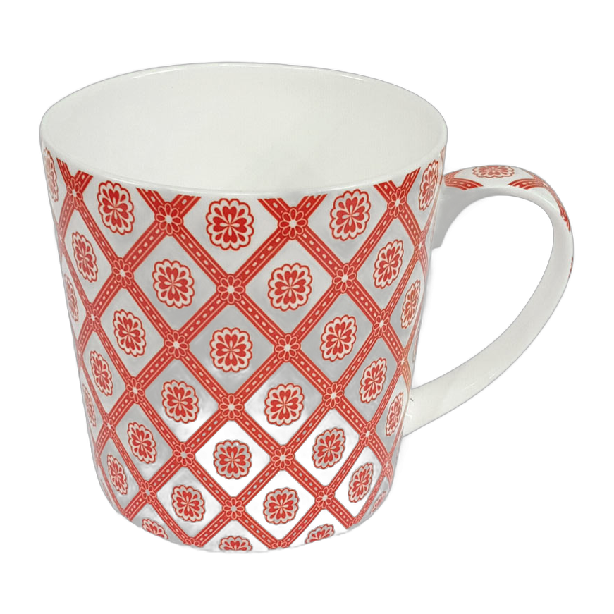 Mug with red flowers
