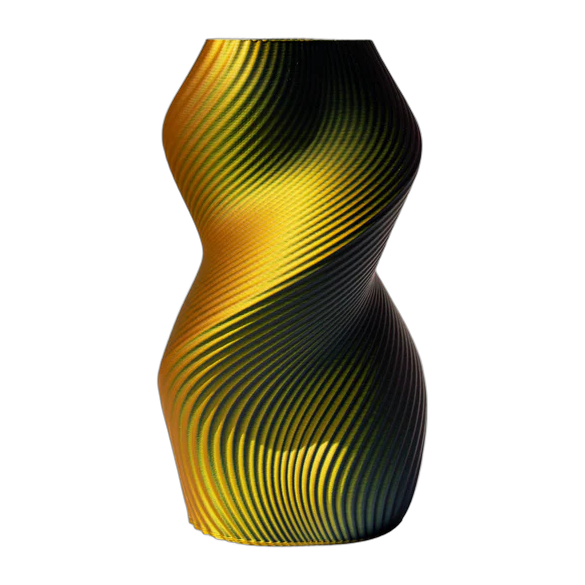 Multicolor Vase “Siluet” (black/gold) 25cm