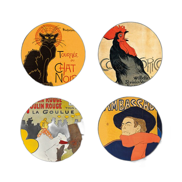 Onderzetters Parisian posters (coasters)