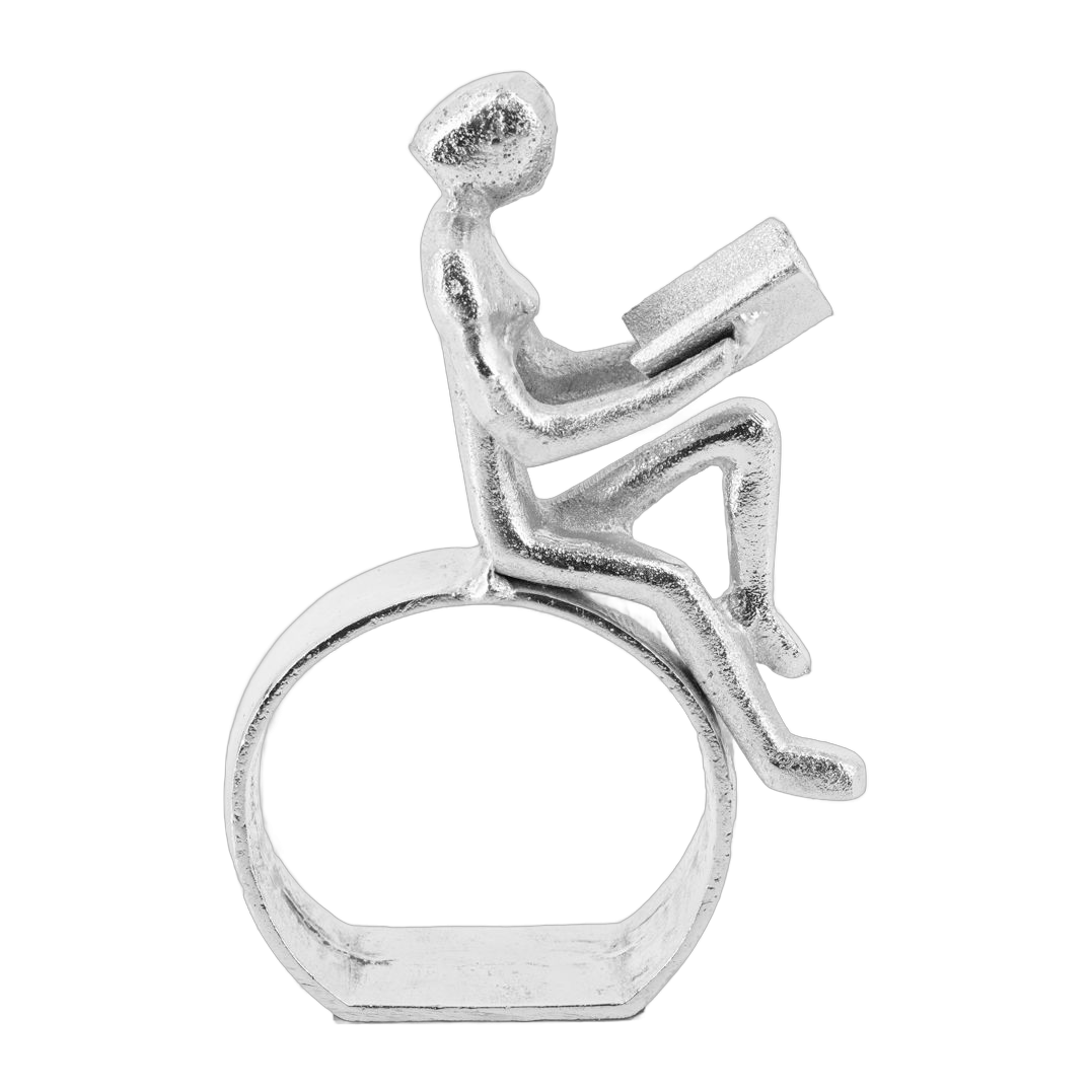 Seated reader silver