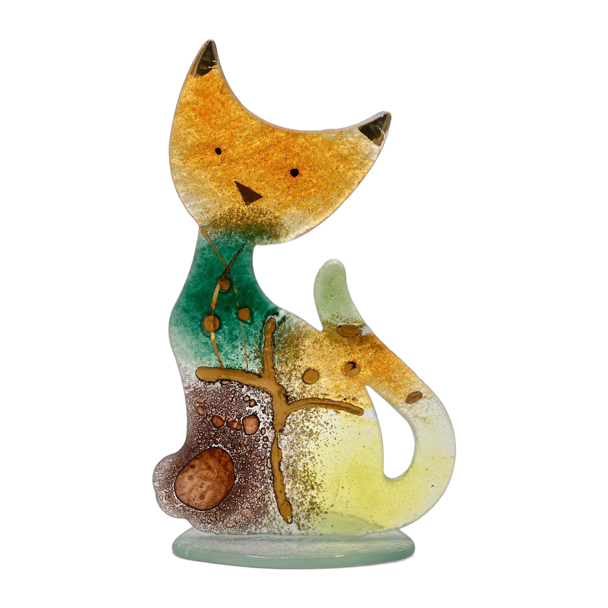 GaDecoGlass - Standing Cat Large – Autumn
