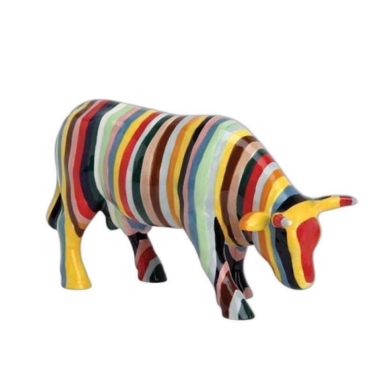 CowParade - Striped (Medium Ceramic)
